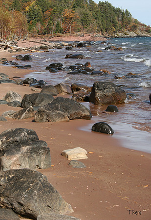 Shoreline with boulders