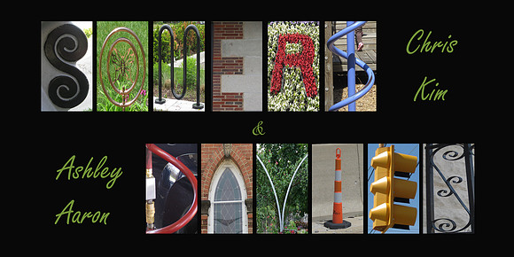 Unique alphabet created pictures